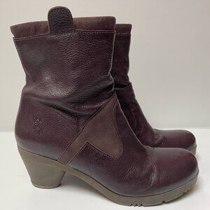 Fly London Purple Leather Boots 39